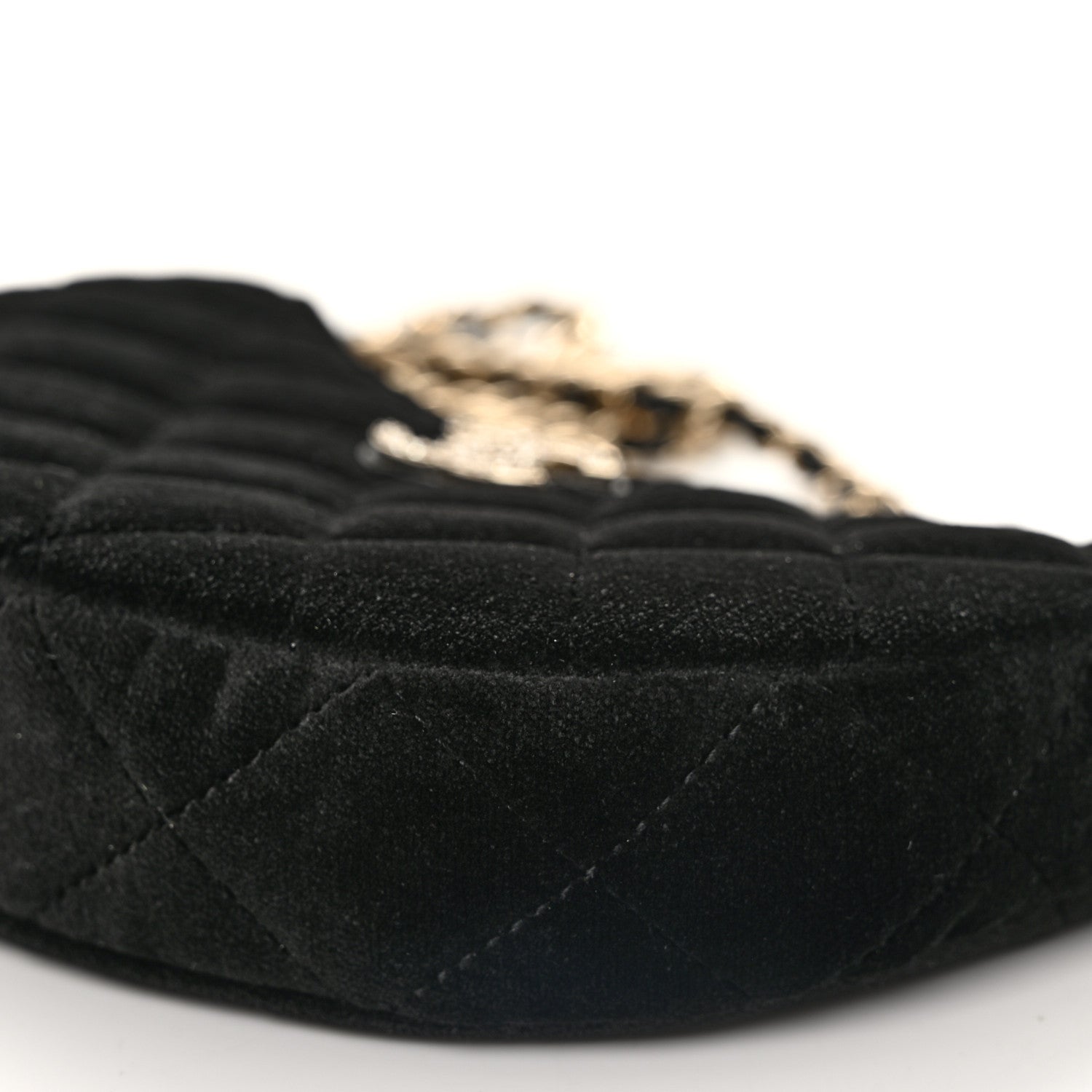 Chanel Velvet Crystal Quilted Chain Hobo Black 11 of 12