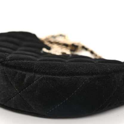 Chanel Velvet Crystal Quilted Chain Hobo Black 11 of 12