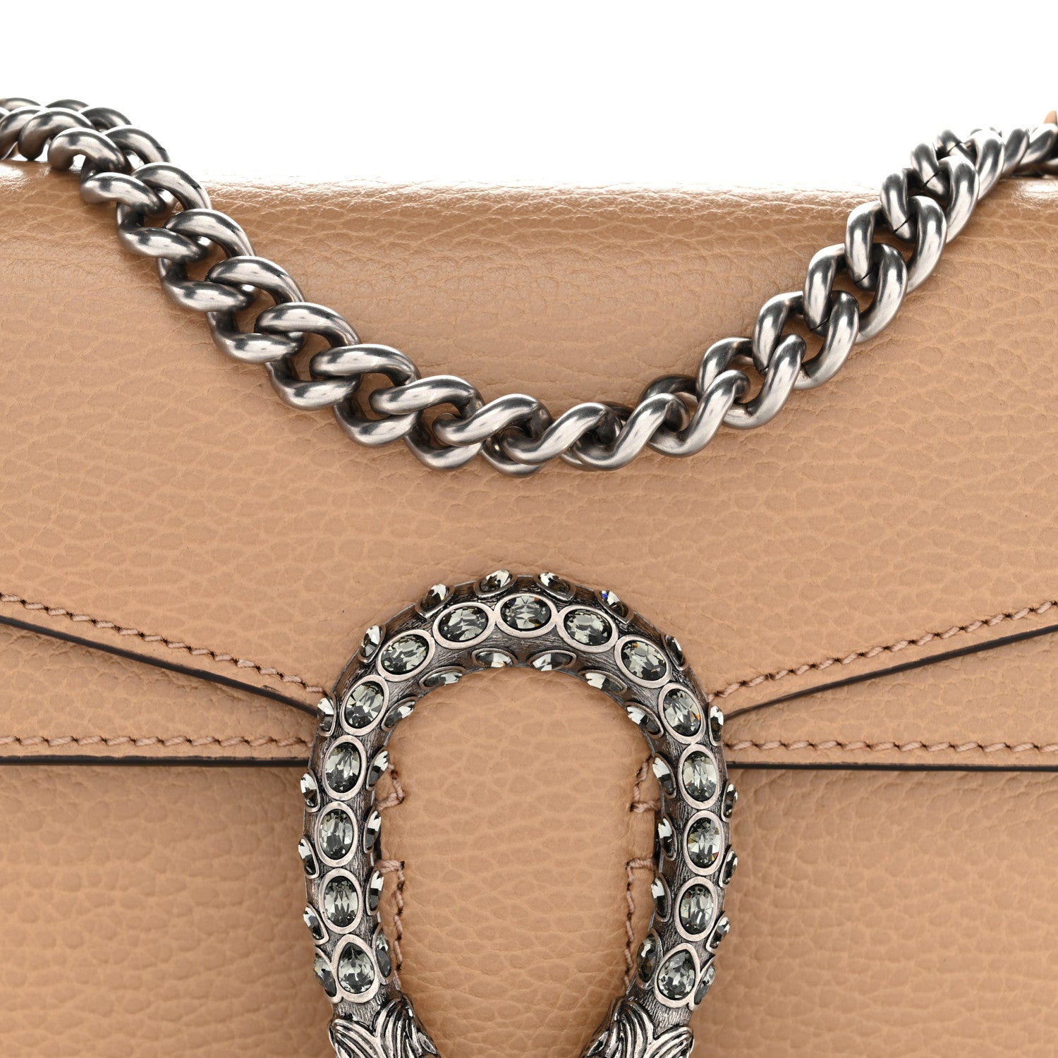 Gucci Dollar Calfskin Crystal Mini Dionysus Shoulder Bag Natural Tan Black Diamond 22 of 28