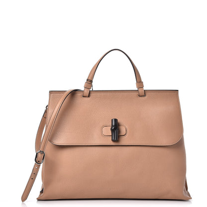 Gucci Cellarius Calfskin Large Bamboo Daily Top Handle Bag Camelia 1 of 6