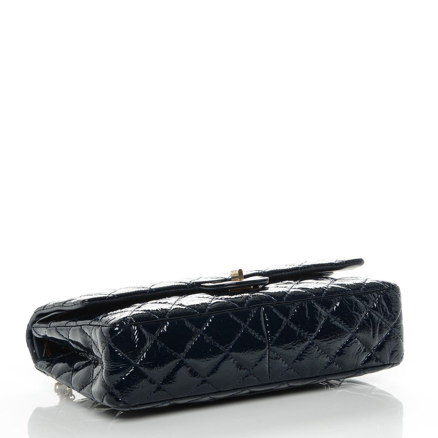 Distressed Patent Quilted 2.55 Reissue 226 Flap Navy