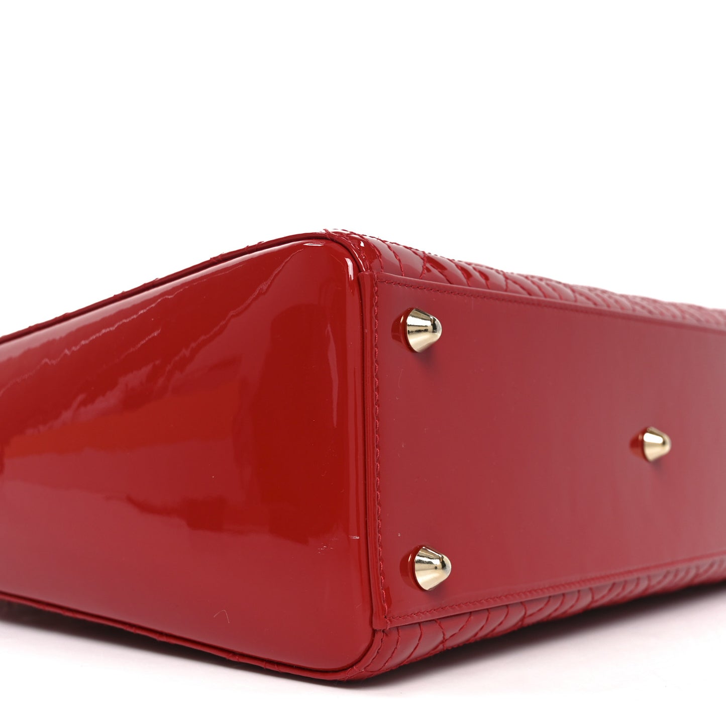 Patent Cannage Large Lady Dior Red