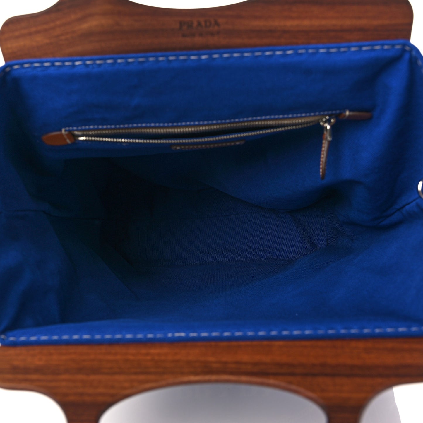 Canvas Wood Logo Tote Blue