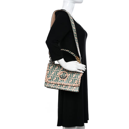 Fendi Vitello Century F is Fendi Whipstitch Threads FF Embossed Kan I Shoulder Bag Plaster Giada 2 of 11