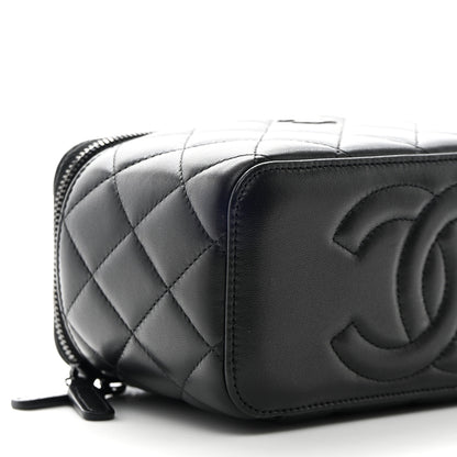 Chanel Lambskin Quilted Small Top Handle Vanity Case With Chain So Black 9 of 10