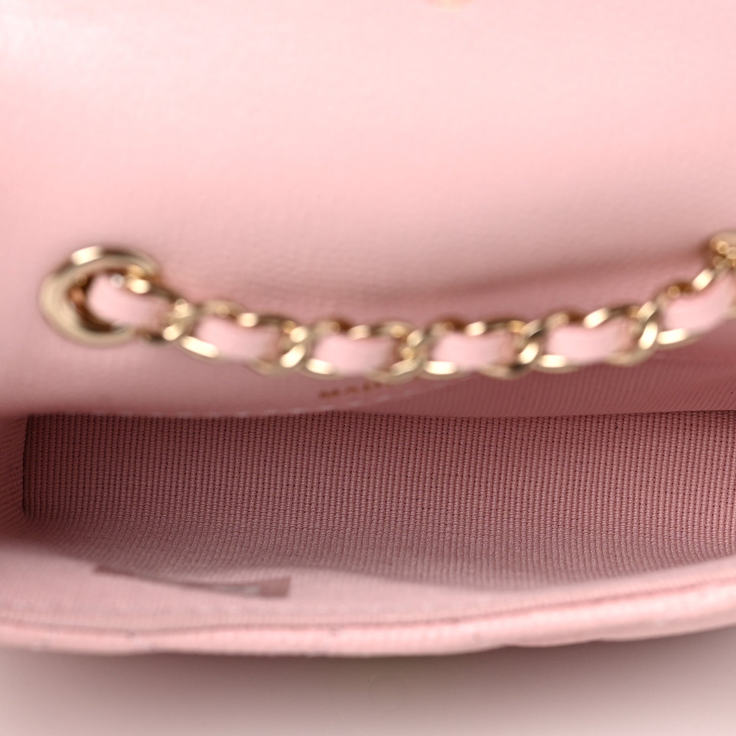 Caviar Quilted Flap Chain Waist Bag Pink