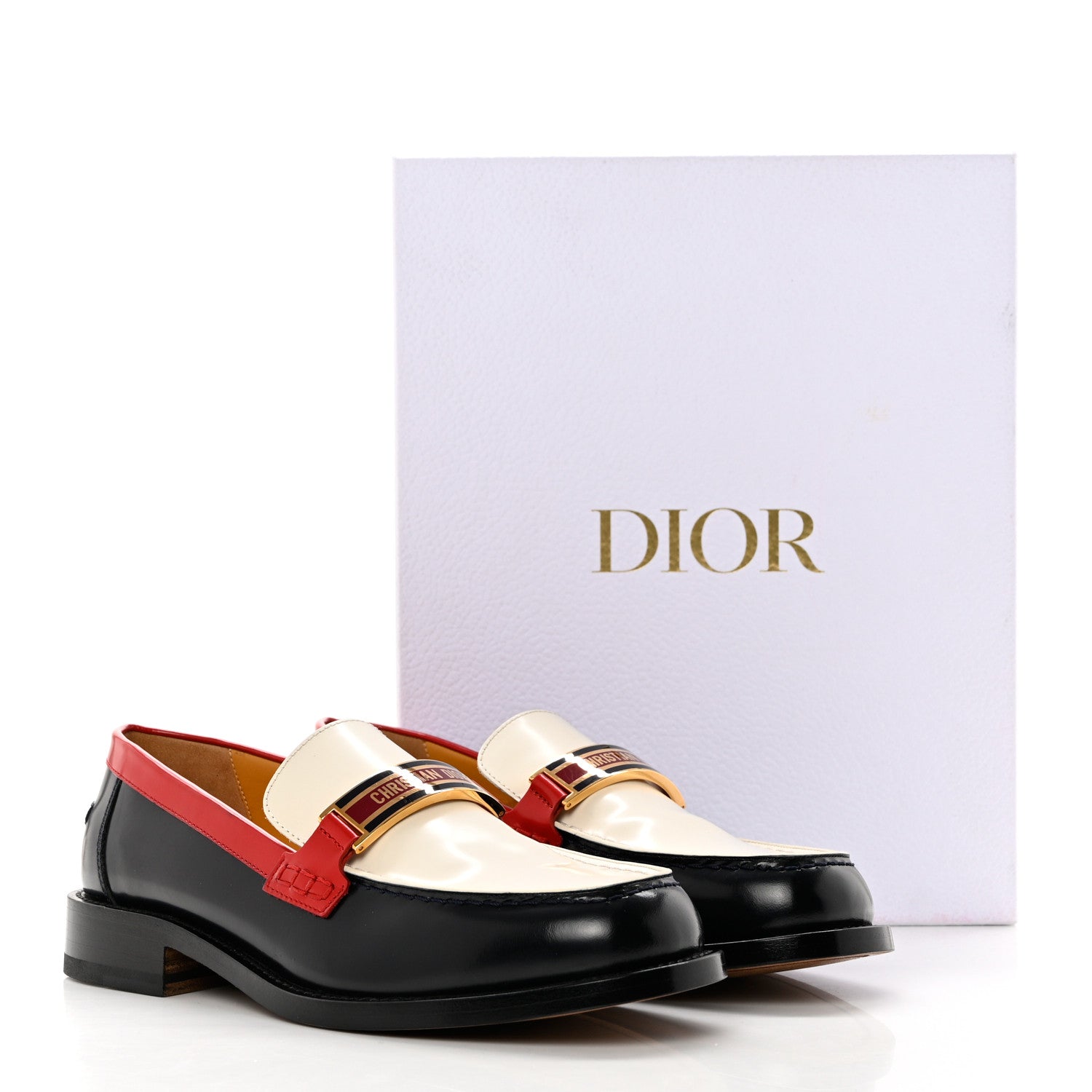 Christian Dior Brushed Calfskin Code Loafers 38.5 Off White Multicolor 9 of 9