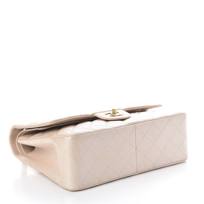 Chanel Pearly Caviar Quilted Jumbo Double Flap Light Beige 4 of 12