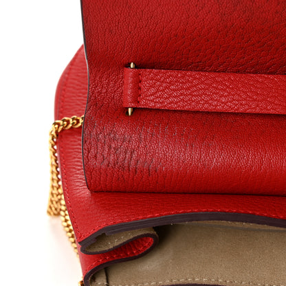 Chloe Grained Lambskin Mini Drew Shoulder Bag Plaid Red 10 of 10