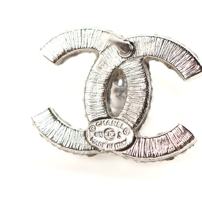 Chanel Crystal Large CC Earrings Silver 4 of 5