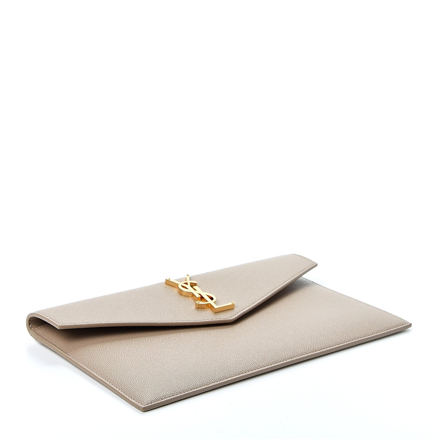 Saint Laurent Grain De Poudre Uptown Pouch Dark Latte 3 of 9
