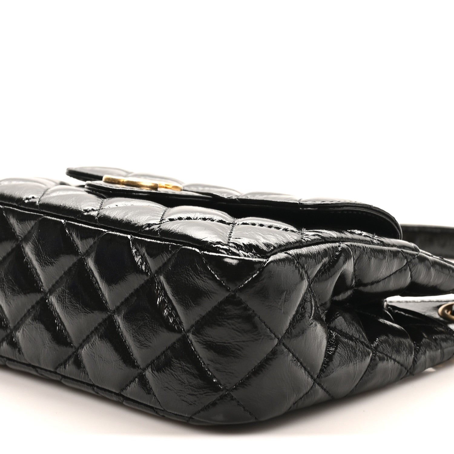 Chanel Shiny Crumpled Calfskin Quilted Small Wavy CC Hobo Black 10 of 10