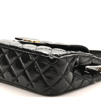 Chanel Shiny Crumpled Calfskin Quilted Small Wavy CC Hobo Black 10 of 10