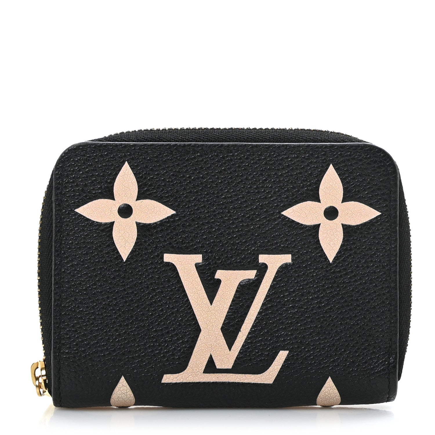 Louis Vuitton Empreinte Monogram Giant Zippy Coin Purse Black Beige 1 of 6