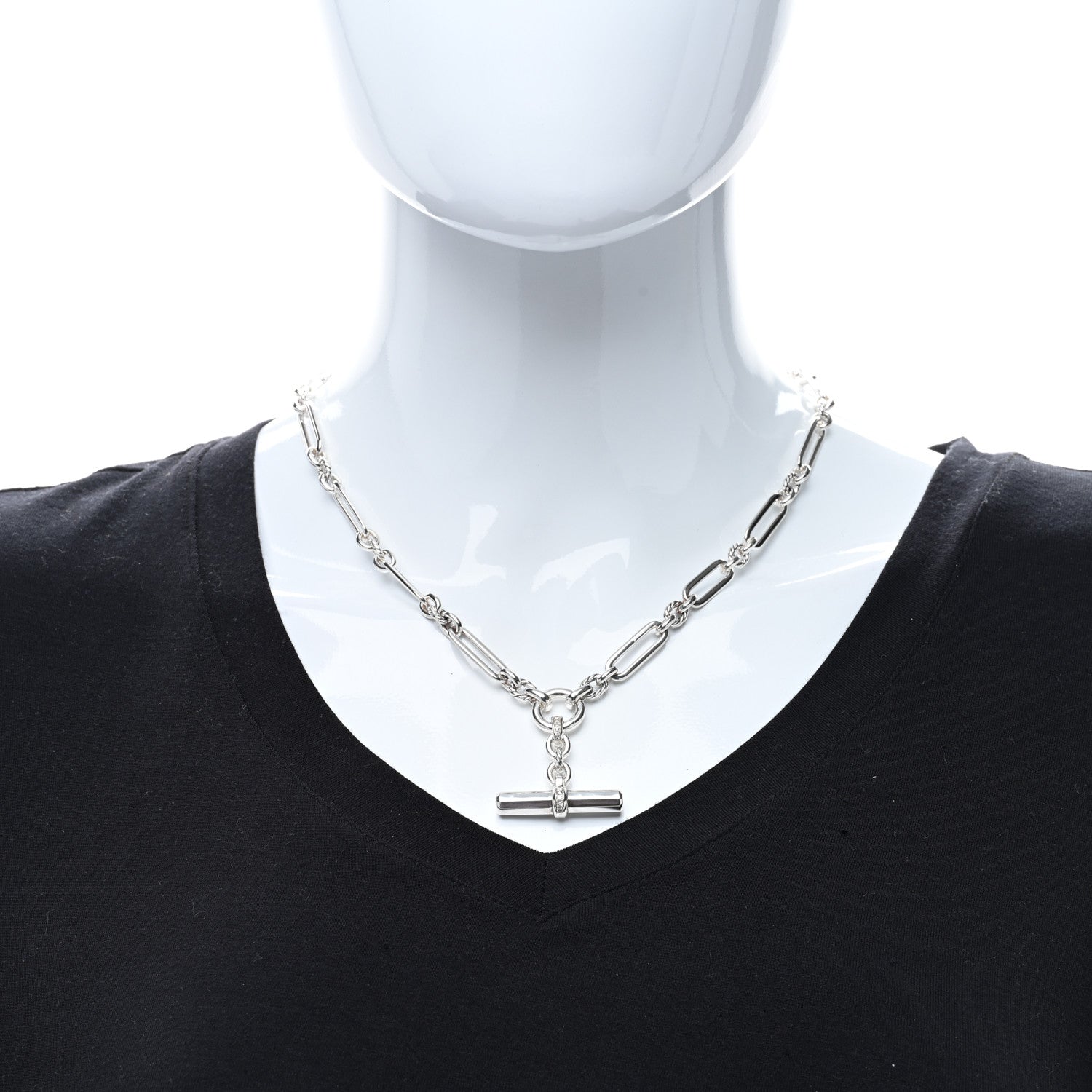 David Yurman Sterling Silver Diamond Small Lexington Chain Necklace 3 of 5