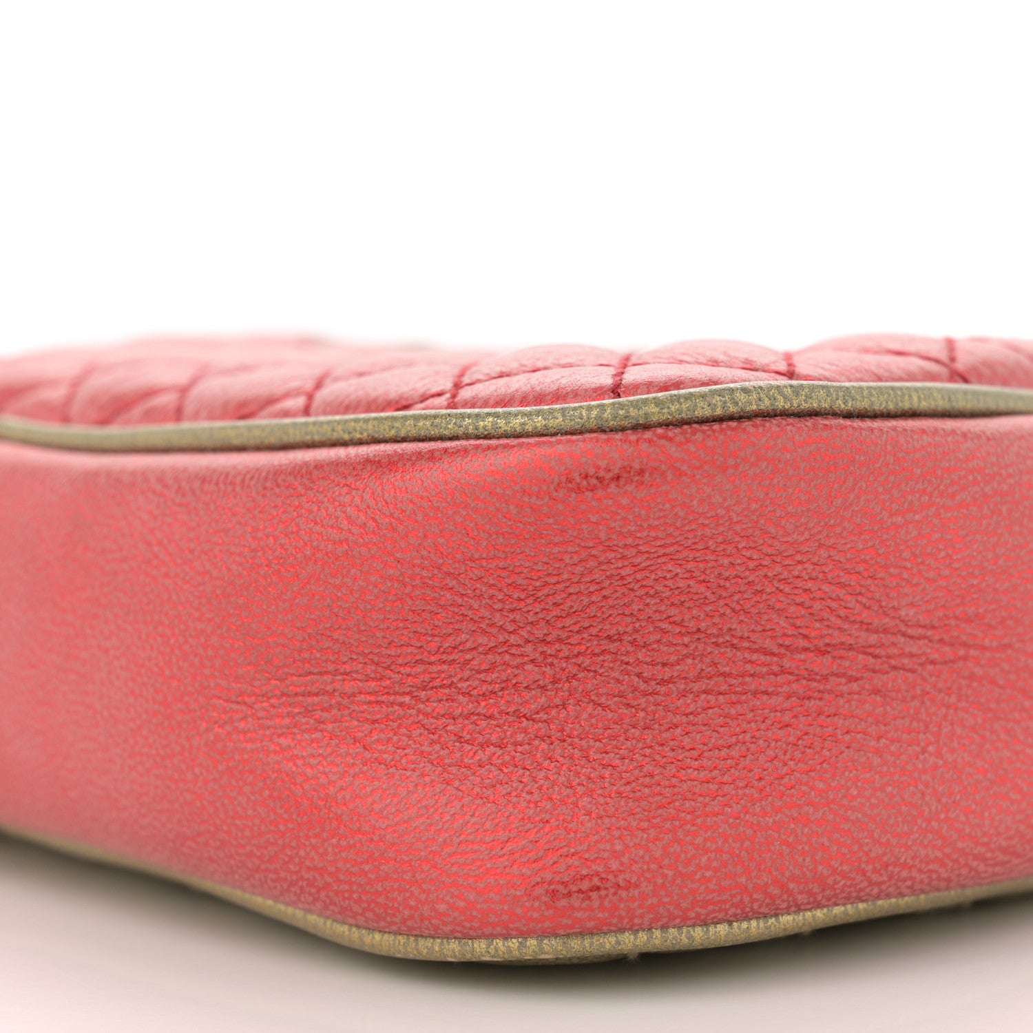 Gucci Laminated Nappa Trapuntata Mini Zumi Dome Shoulder Bag Rosso Jasmine Green Rame 10 of 12