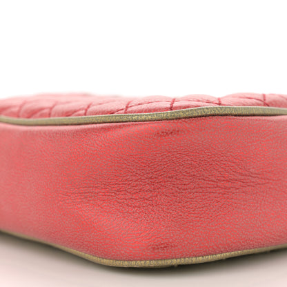 Gucci Laminated Nappa Trapuntata Mini Zumi Dome Shoulder Bag Rosso Jasmine Green Rame 10 of 12