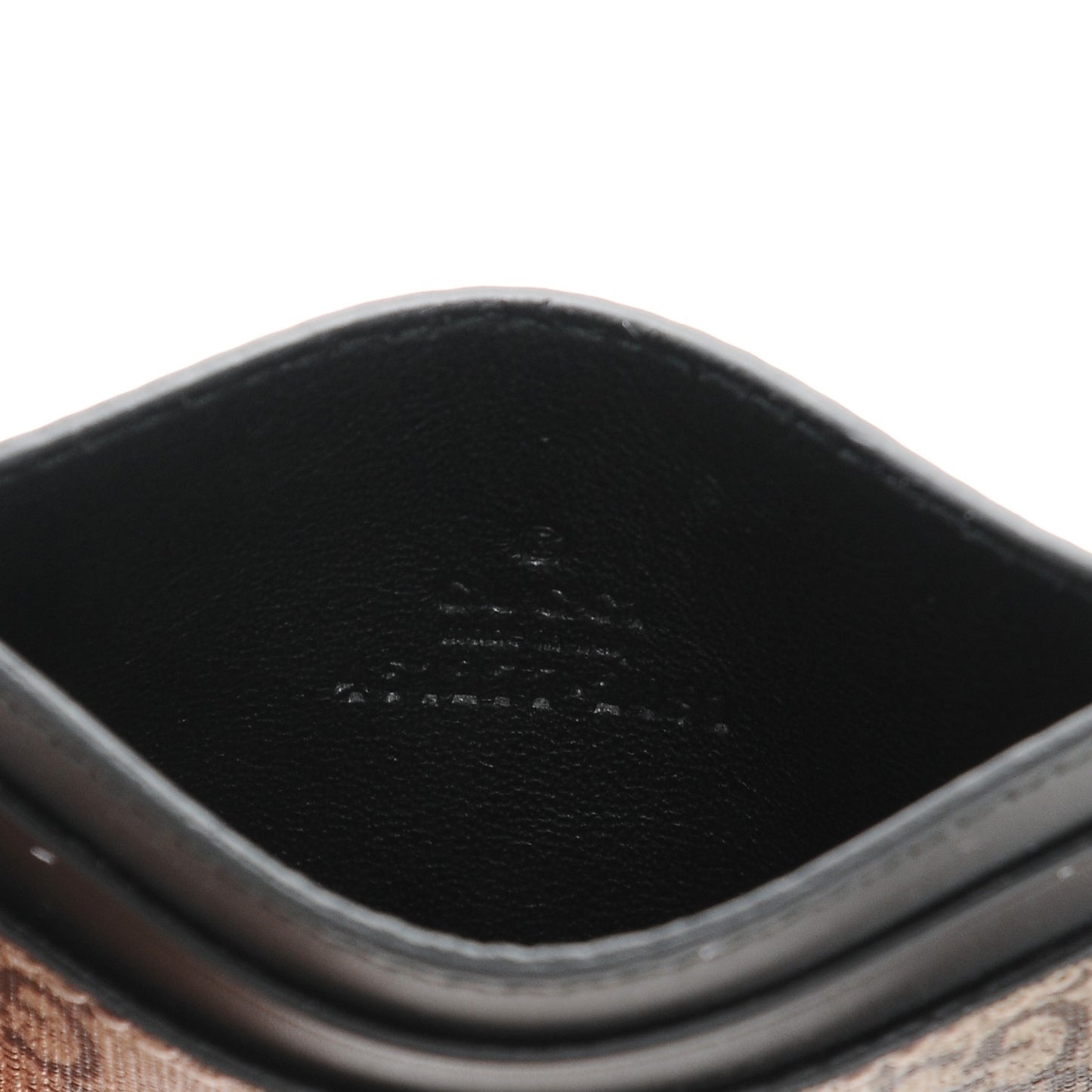 GG Supreme Monogram Bee Print Card Holder Black