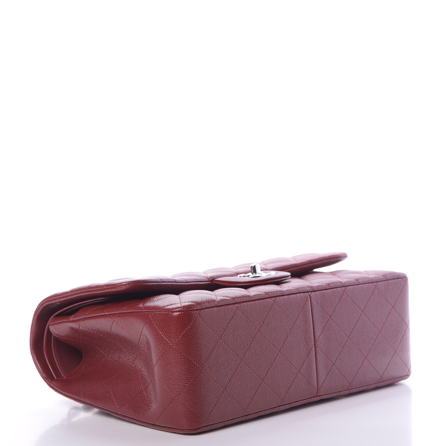 Chanel Caviar Quilted Jumbo Double Flap Dark Red 5 of 12