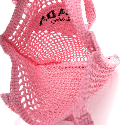 Prada Yarn Raffia Effect Crochet Logo Embroidered Tote Bag Petalo 5 of 9