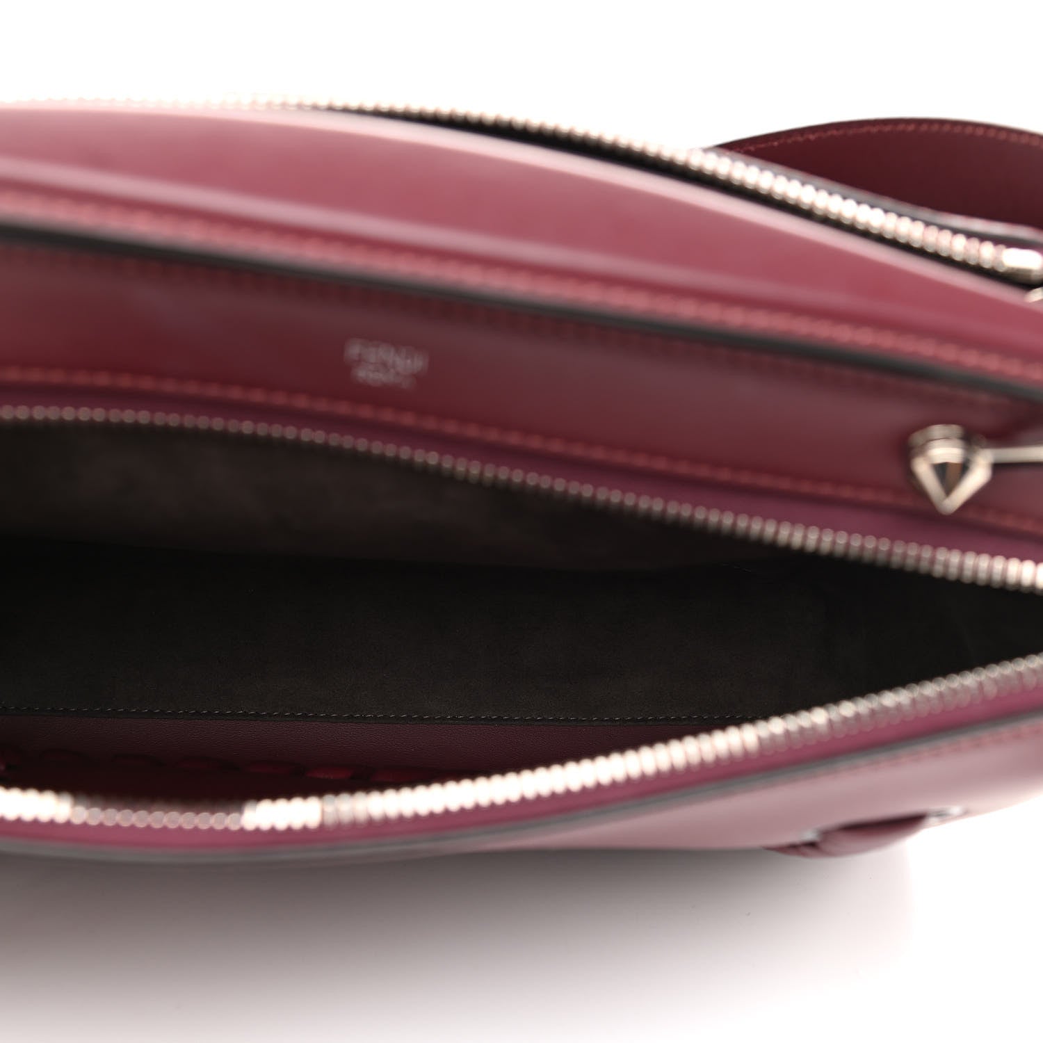 Fendi Vitello Baltico Dolce Shiny Nappa Lace Up DotCom Satchel Bordeaux 6 of 11