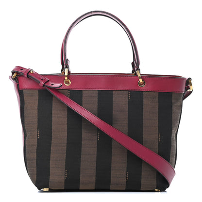 Fendi Pequin Vitello Small Shoulder Tote Tobacco Amarena 1 of 17