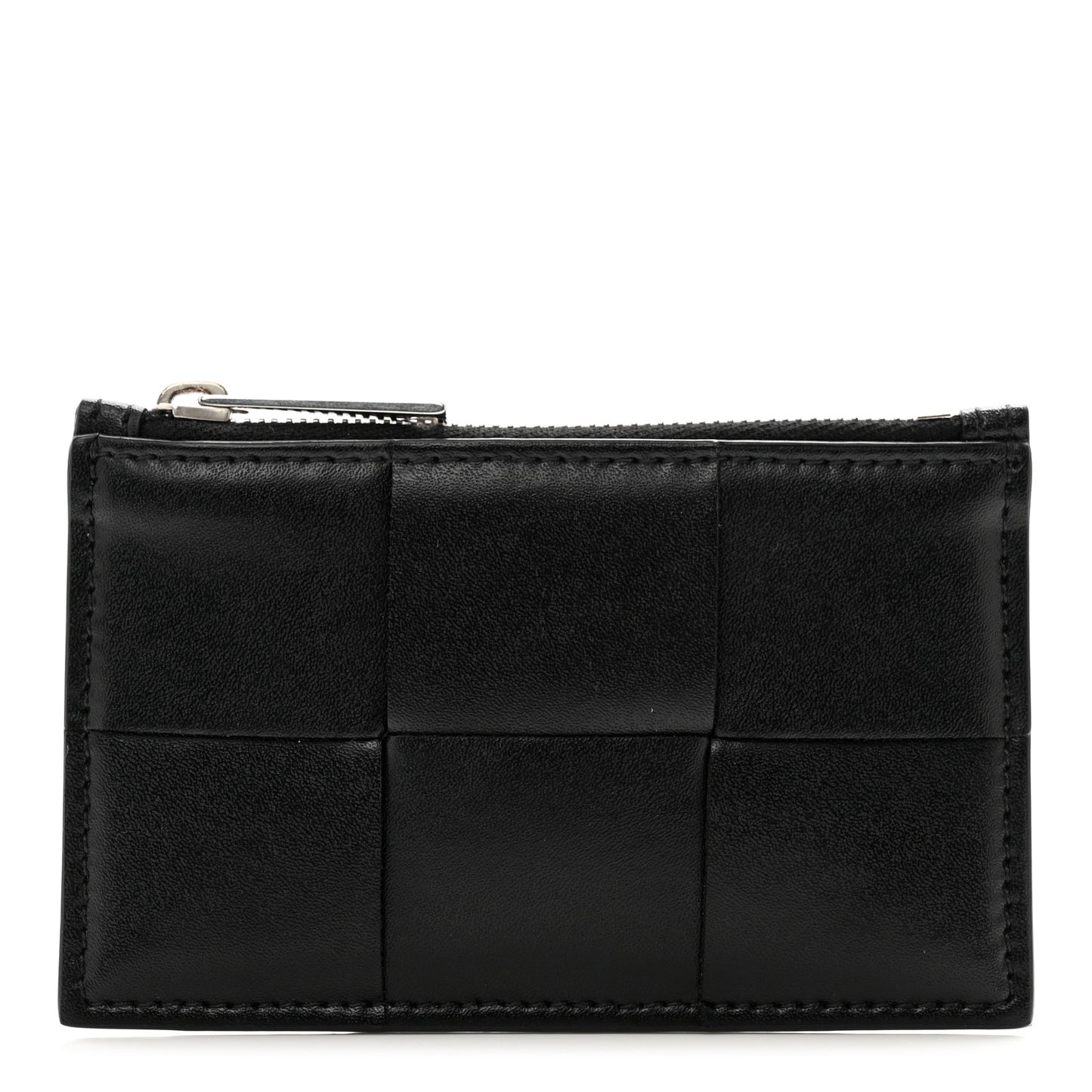 Nappa Maxi Intrecciato Zipped Card Case Black