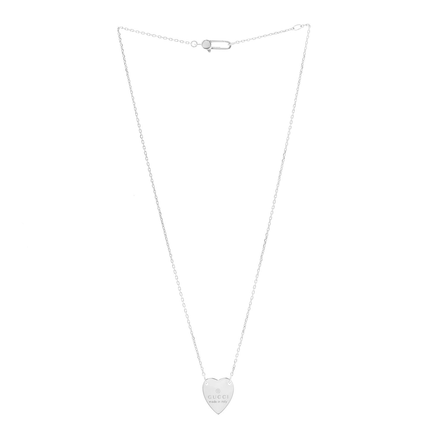 Gucci Sterling Silver Trademark Heart Pendant Necklace 3 of 5