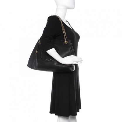 Gucci Pebbled Calfskin Medium Soho Chain Shoulder Bag Black 2 of 10