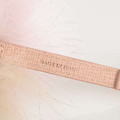 Fendi Fox Fur Vitello Elite Bi-Color Pom Pom Bag Charm Rosa Cammello Cipria 5 of 6