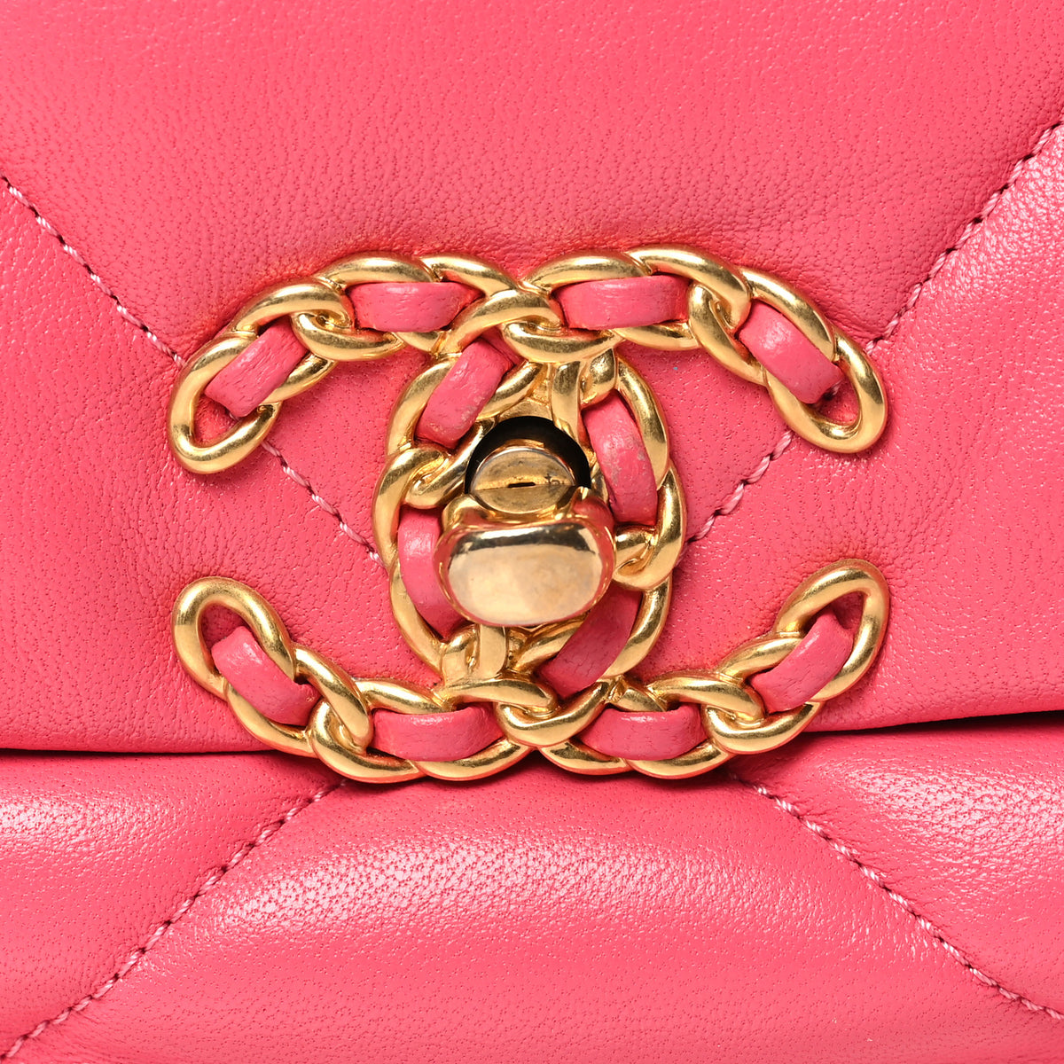 Chanel Goatskin Quilted Medium Chanel 19 Flap Pink 8 of 10