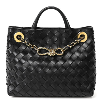 Bottega Veneta Nappa Intrecciato Small Andiamo With Chain Shoulder Bag Black 1 of 9
