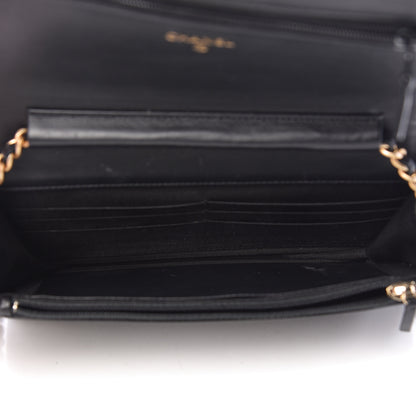 Chanel Calfskin Quilted Chain Around Boy Wallet On Chain WOC Black 5 of 15