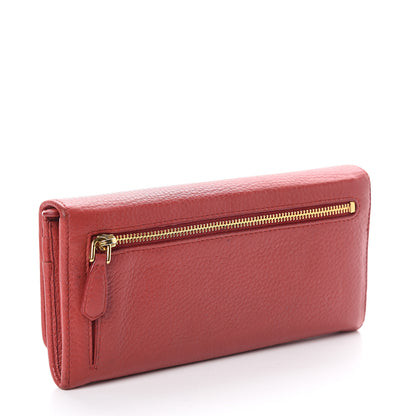 Prada Vitello Daino Continental Flap Wallet Fuoco 2 of 5