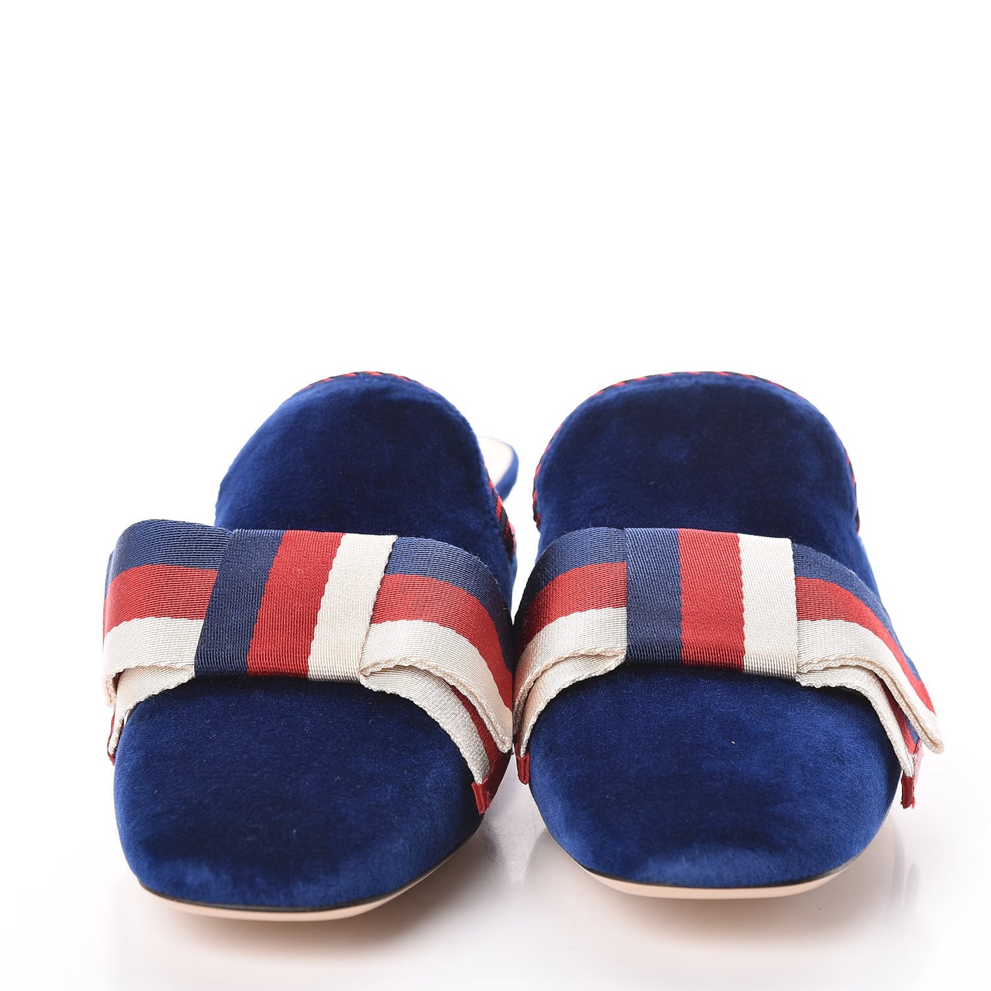 Velvet Crystal Sylvie Bow Mules 40 Blue