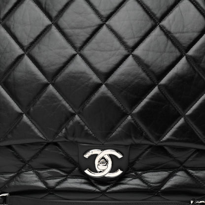 Chanel Aged Calfskin Quilted Large Express Bowling Bag Black 8 of 10