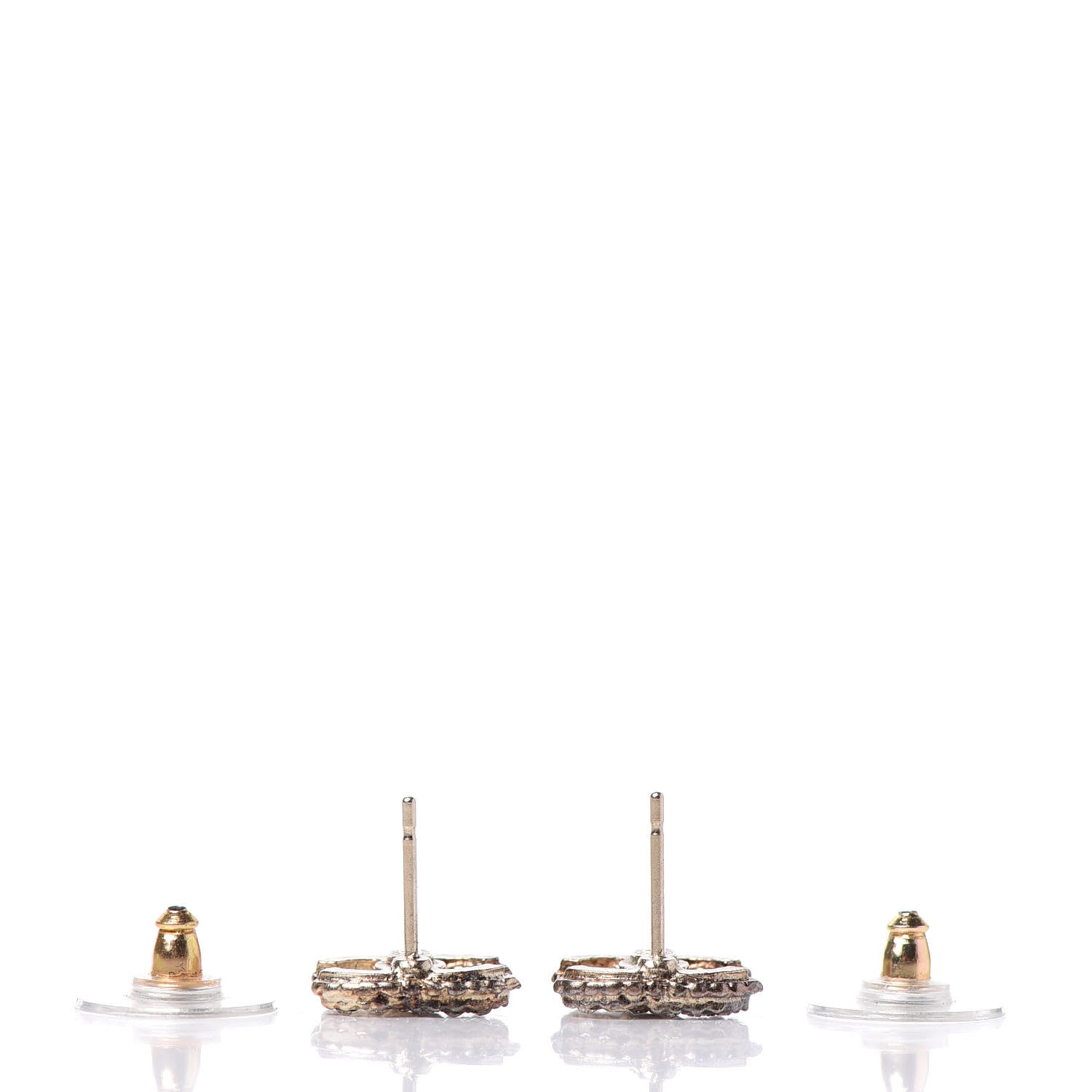 Chanel Crystal CC Earrings Gold 3 of 4