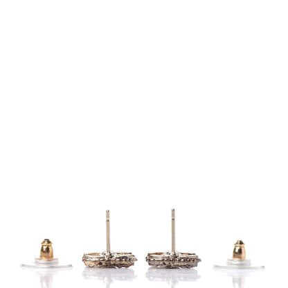 Chanel Crystal CC Earrings Gold 3 of 4