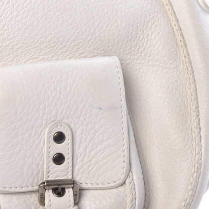 Christian Dior Calfskin Whipstitch Gaucho Double Saddle Bag White 14 of 20