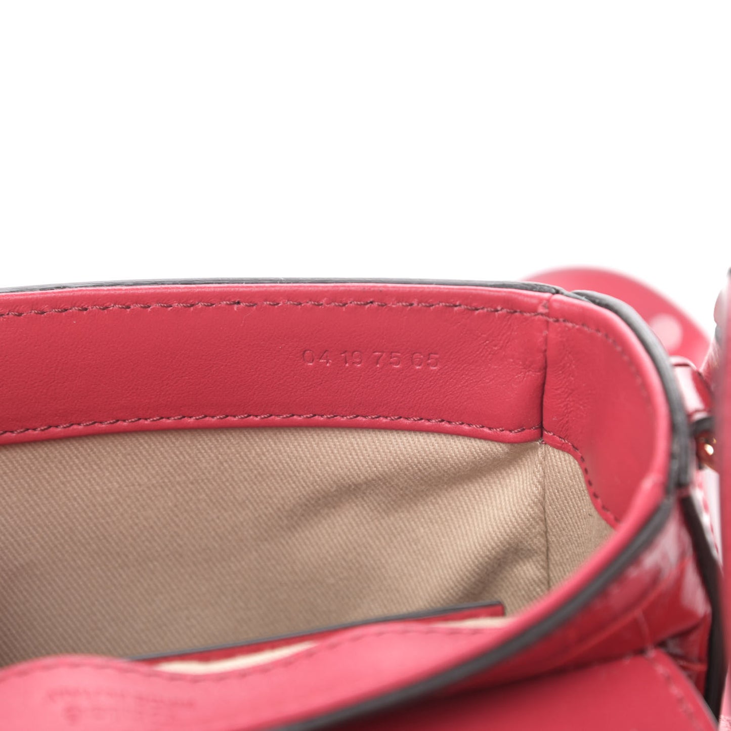Calfskin Crocodile Embossed Mini C Double Carry Dusky Red
