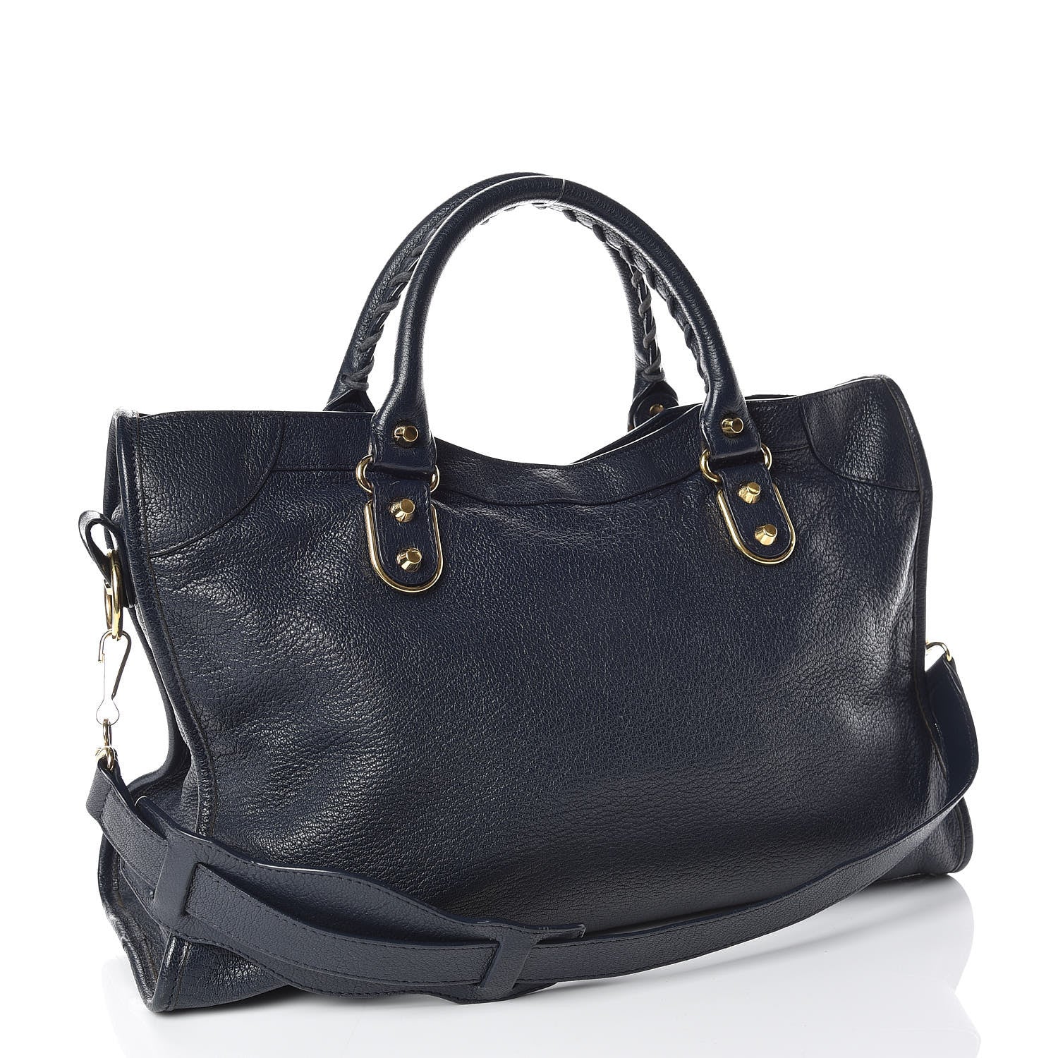 Balenciaga Chevre Gold Metallic Edge Hardware City Bleu Nuit Dark Sea 4 of 10