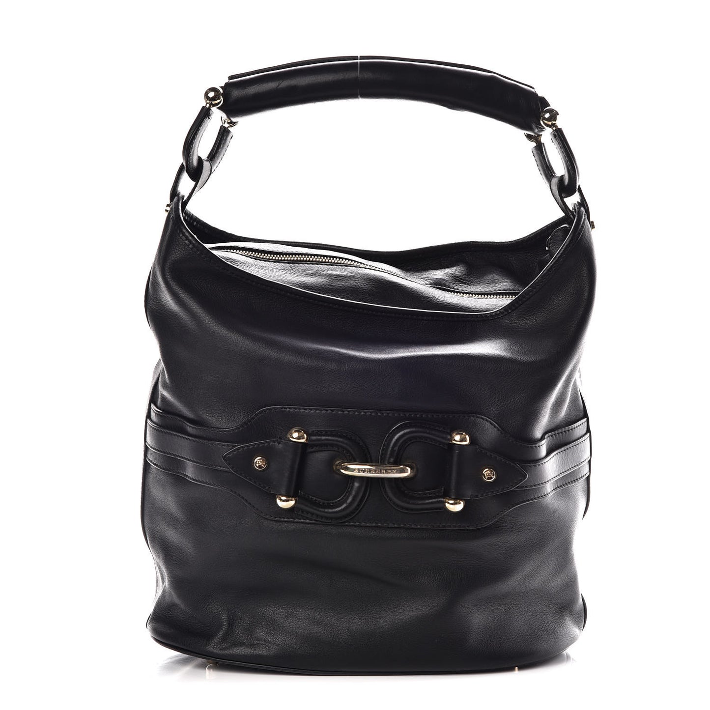 Calfskin Buckle Hobo Black