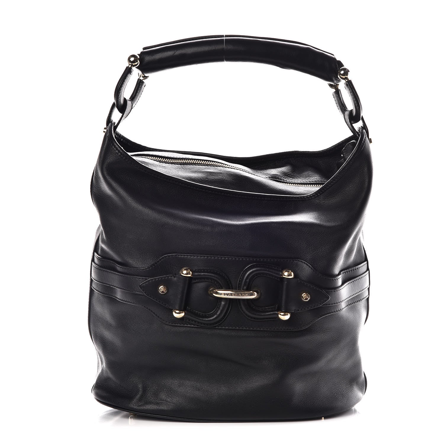 Burberry Calfskin Buckle Hobo Black 1 of 13