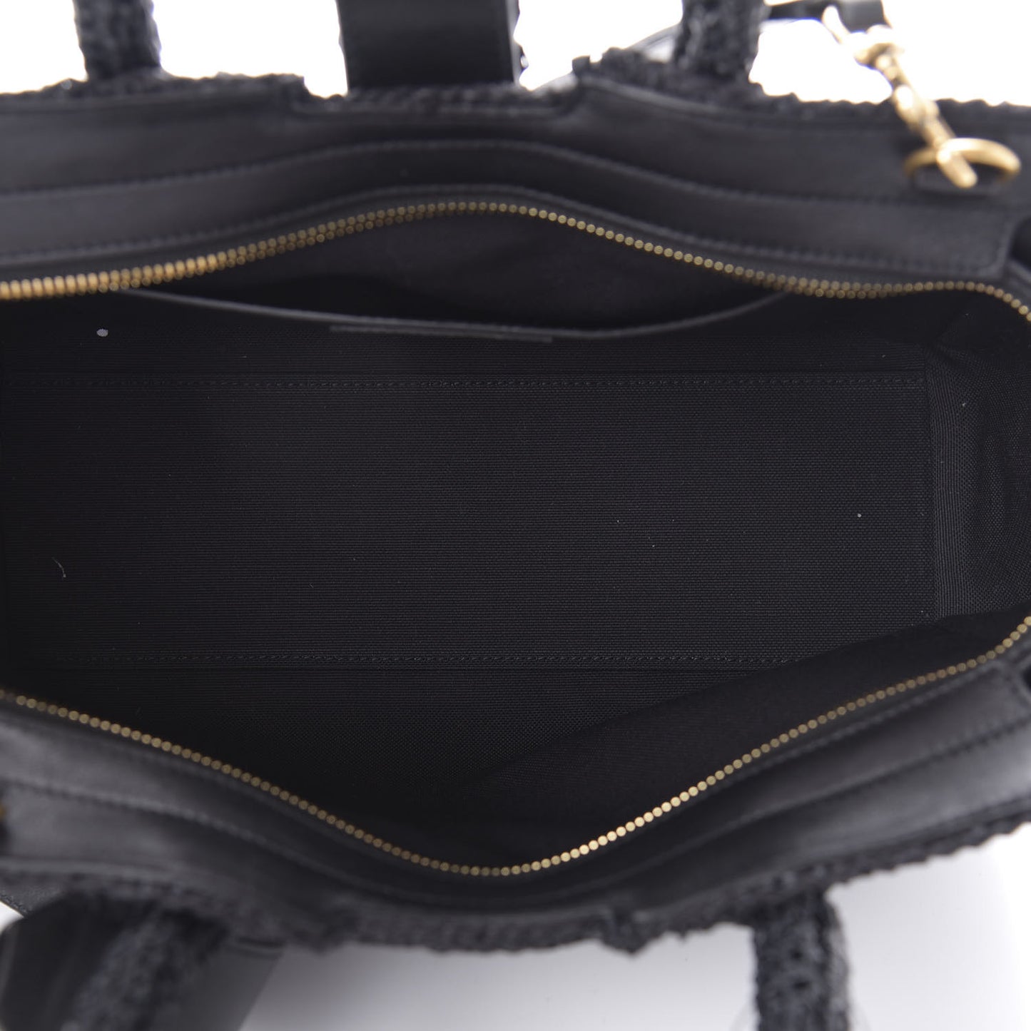 Raffia Baby Monogram Downtown Cabas Black