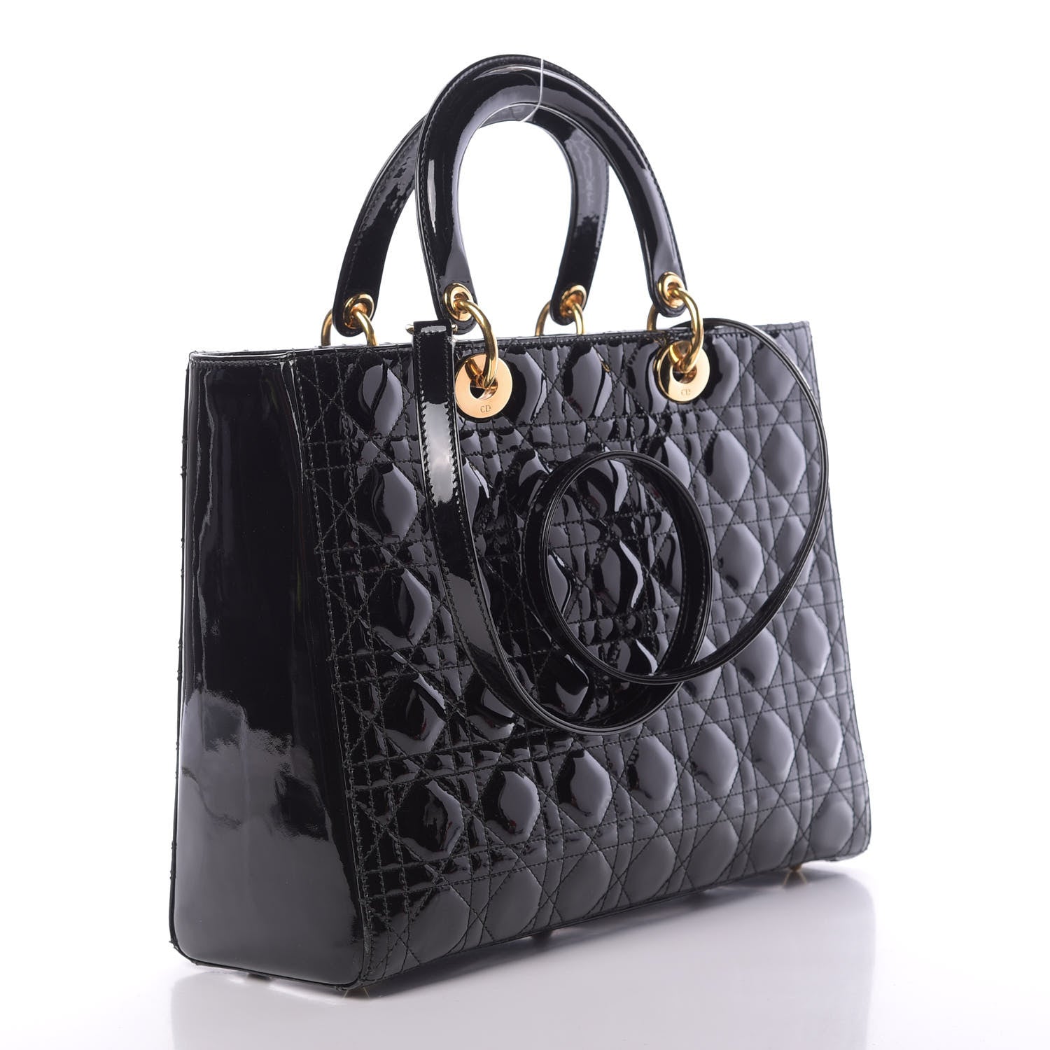 Christian Dior Patent Cannage Large Lady Dior Black 3 of 10
