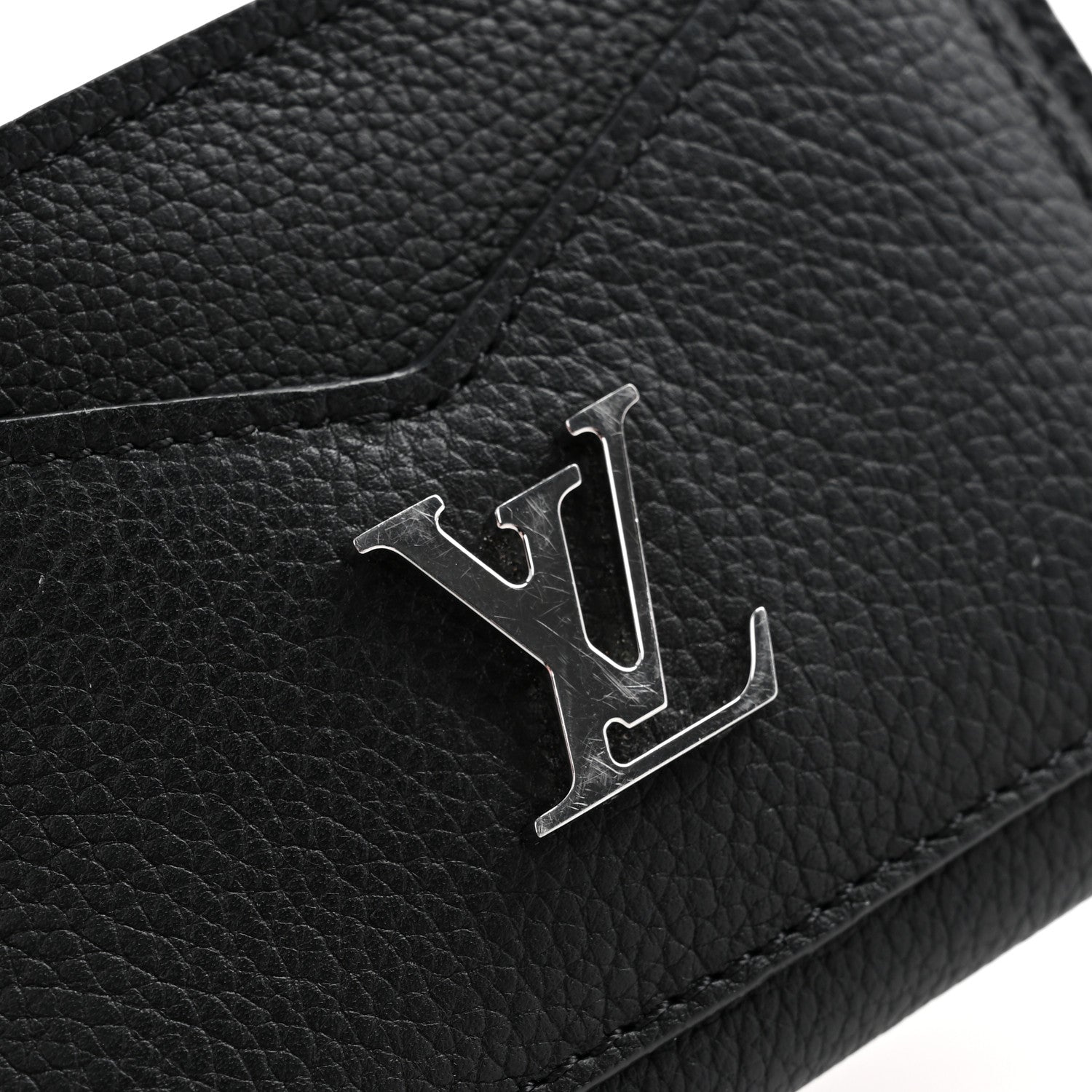 Louis Vuitton Calfskin Lockme Card Holder Black 9 of 10