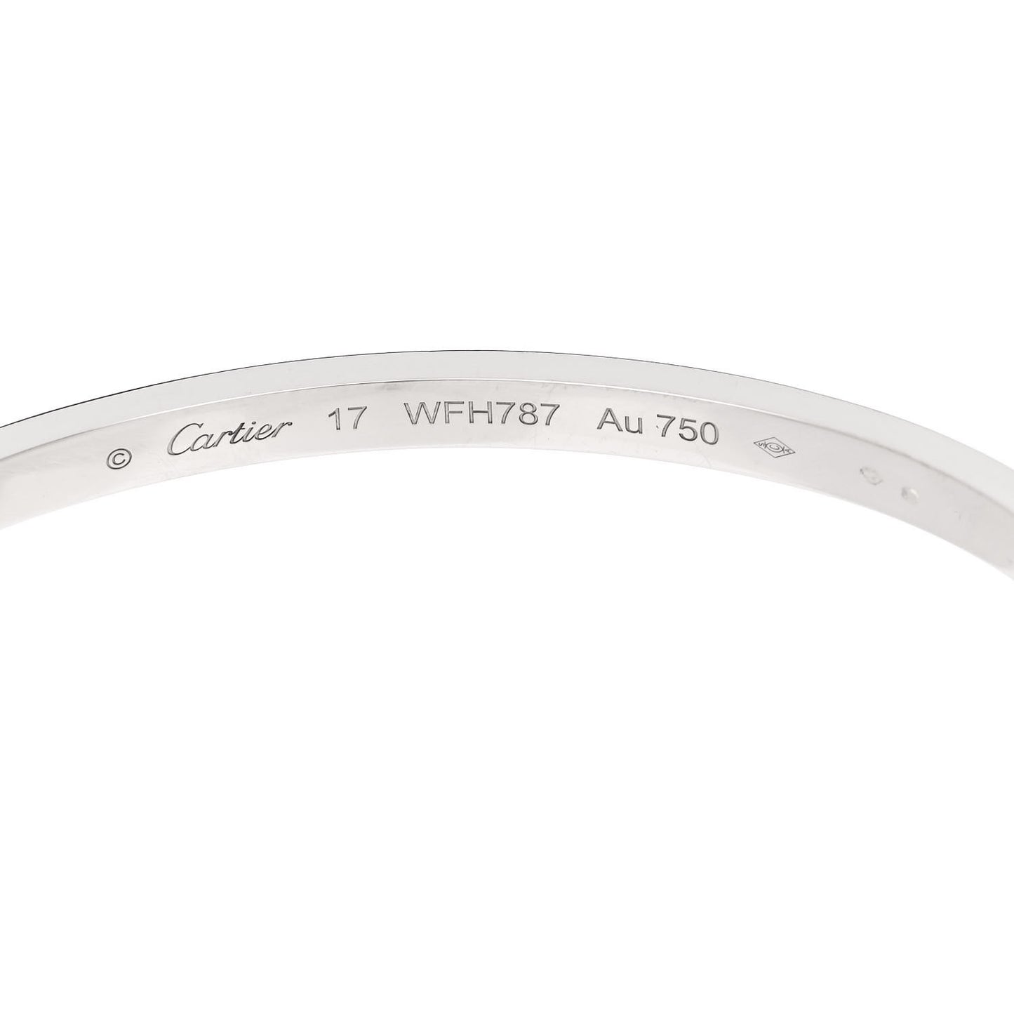 18K White Gold Small LOVE Bracelet 17