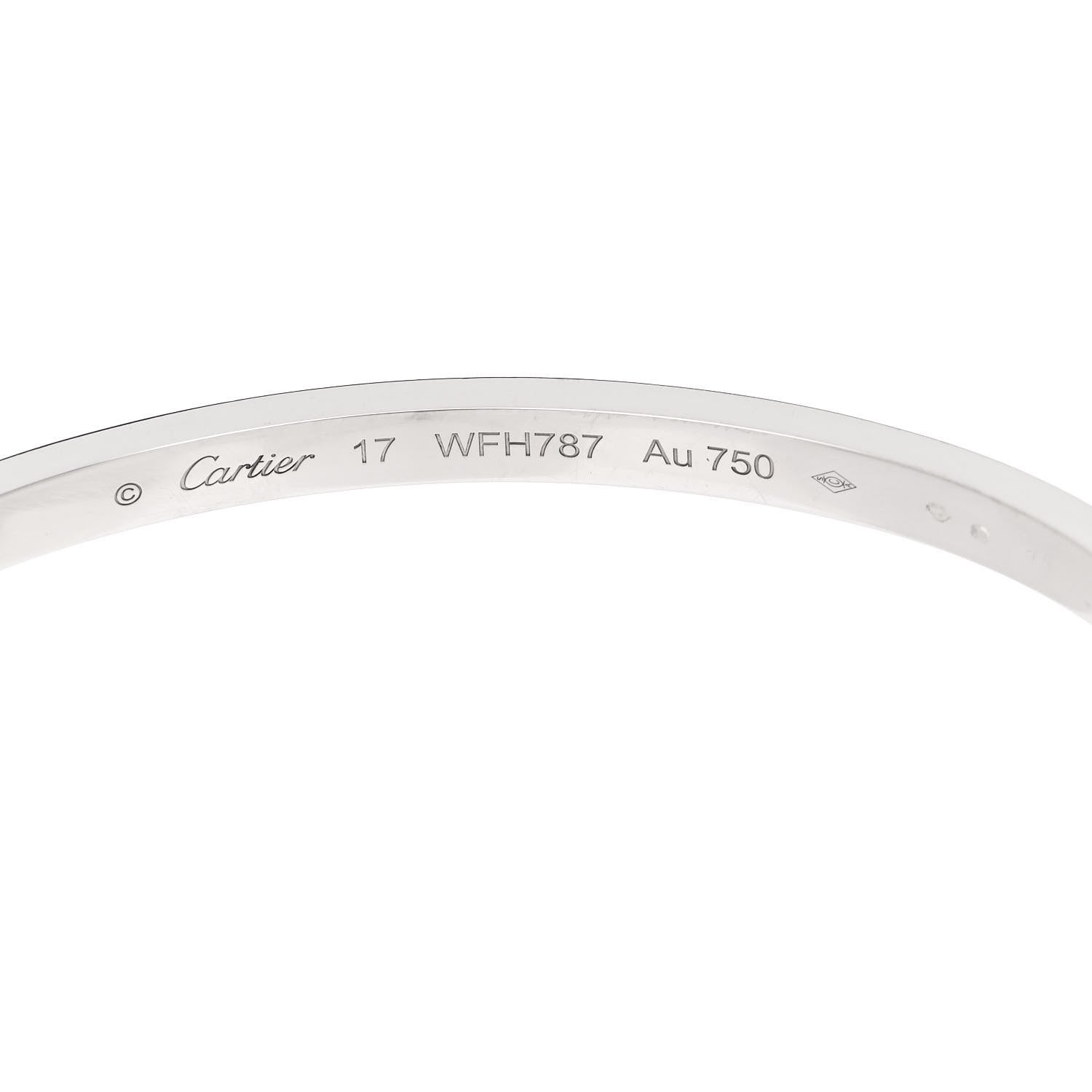 Cartier 18K White Gold Small LOVE Bracelet 17 6 of 8
