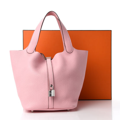 Hermes Taurillon Clemence Picotin Lock 22 MM Rose Sakura 11 of 11