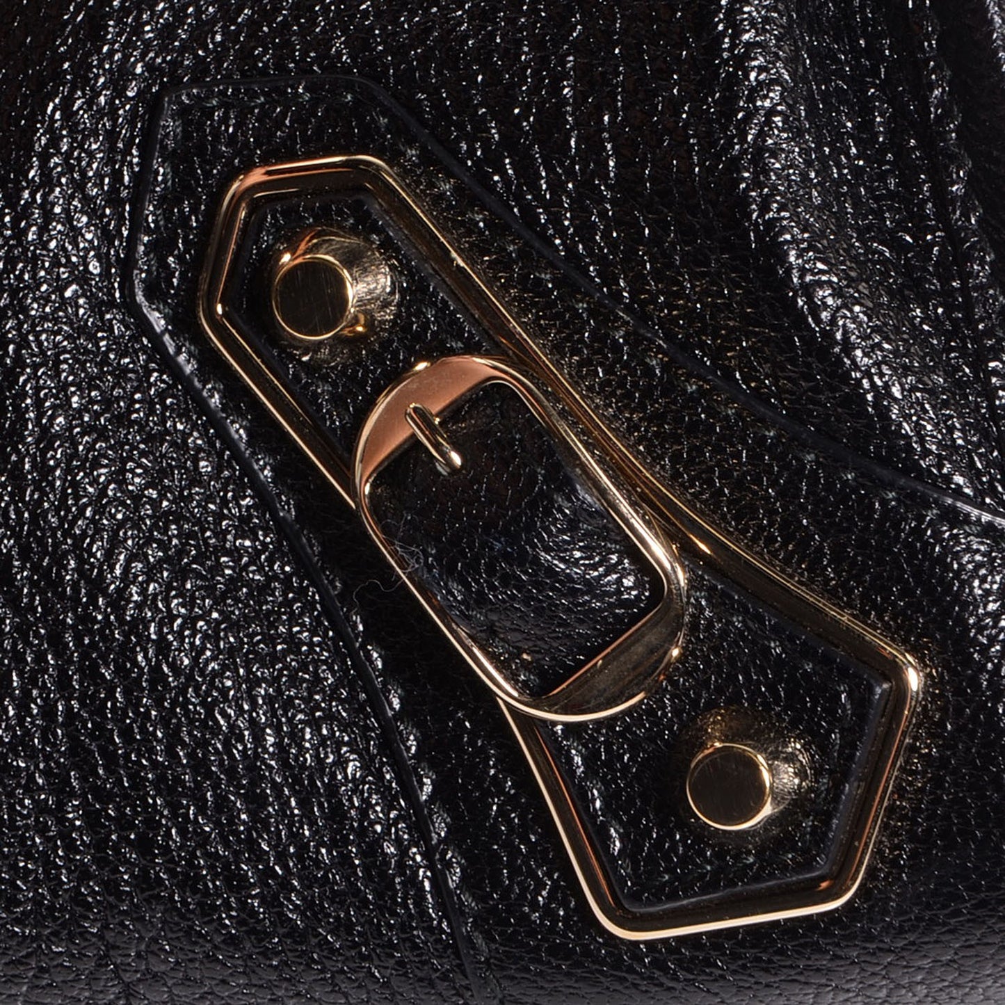 Chevre Gold Metallic Edge Hardware City Black